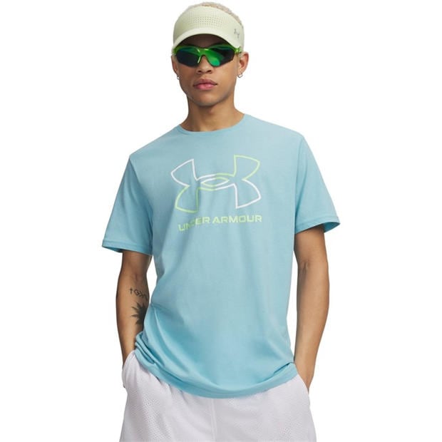 Blue/Lime/Wht - Under Armour - Foundation Short Sleeve Mens