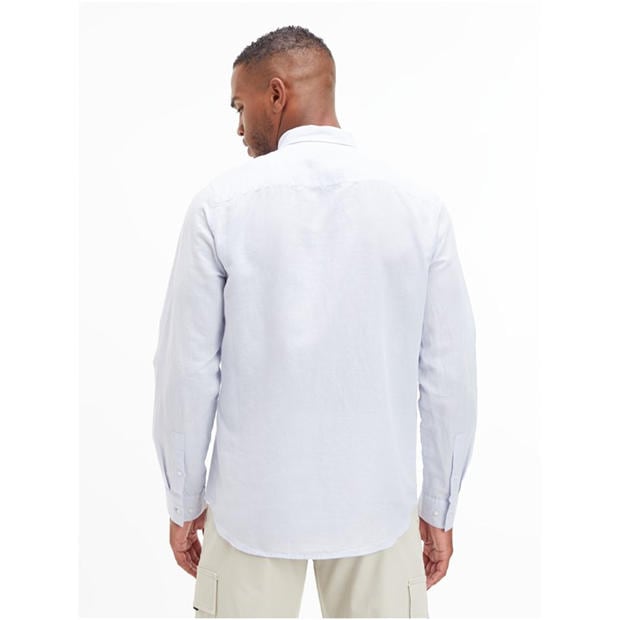 Light Blue - Calvin Klein - Men's Long-Sleeve Plain Shirt