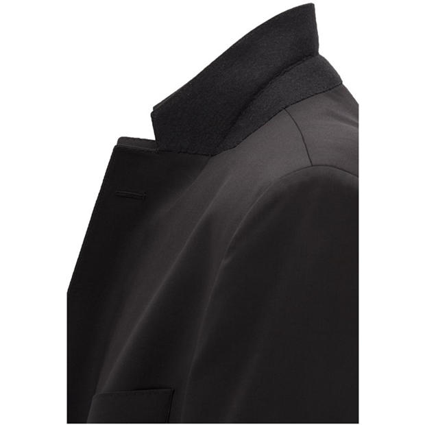 Black - Boss - Men's Johnstons1 Cyl Single Breasted Wool Long Sleeve Blazer