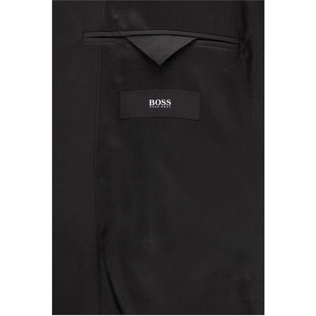 Black - Boss - Men's Johnstons1 Cyl Single Breasted Wool Long Sleeve Blazer