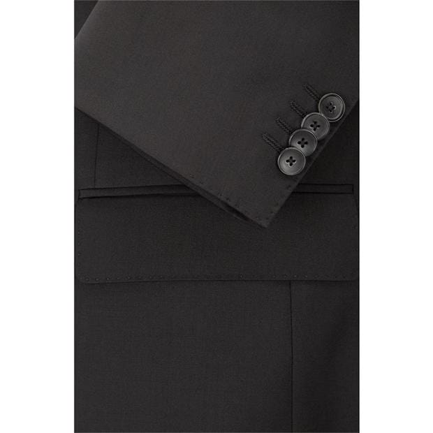 Black - Boss - Men's Johnstons1 Cyl Single Breasted Wool Long Sleeve Blazer