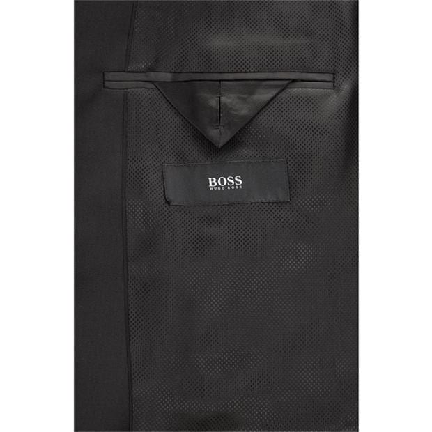 Black - Boss - Men's Johnstons1 Cyl Single Breasted Wool Long Sleeve Blazer
