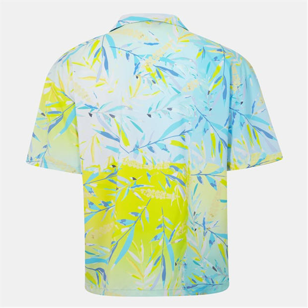 Пастелно жълто 740 - Hugo - Men's Beach Relaxed Short-Sleeve Patterned Shirt