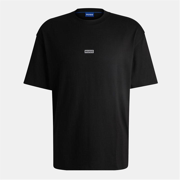 Hugo Men's Black Printed Logo Back T-Shirt With Mcmxciii Text - Regular Fit in Size L, Sports Direct
