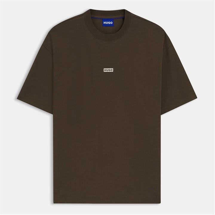 Hugo Men's Brown Printed Logo Back T-Shirt With Mcmxciii Text - Regular Fit in Size M, Sports Direct