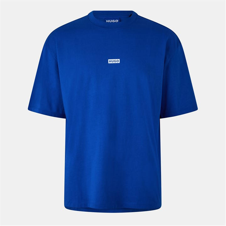 Hugo Men' Blue Printed Logo Back T-Shirt With Mcmxciii Text - Regular Fit in Size S, Sports Direct