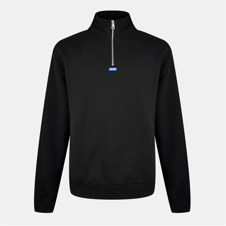 Hugo Men's Black Quarter-Zip Fleece Top in Size XL, Sports Direct