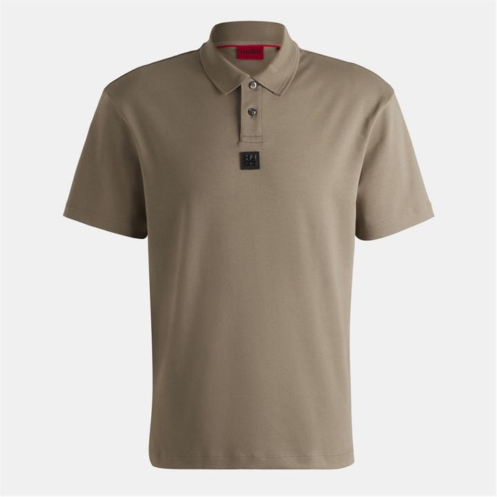 Hugo Men' Beige Deabono Short Sleeve Polo Shirt With Logo Detail in Size S, Sports Direct