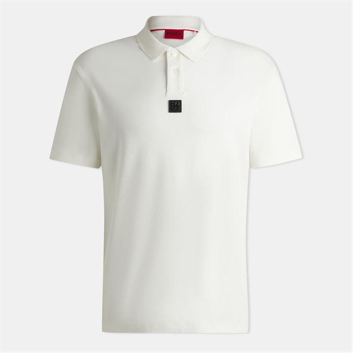 Hugo Men's White Deabono Short Sleeve Polo Shirt With Logo Detail in Size L, Sports Direct