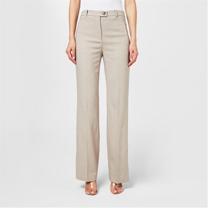 Boss Women's Beige Terela Straight Trousers in Size 10, Sports Direct