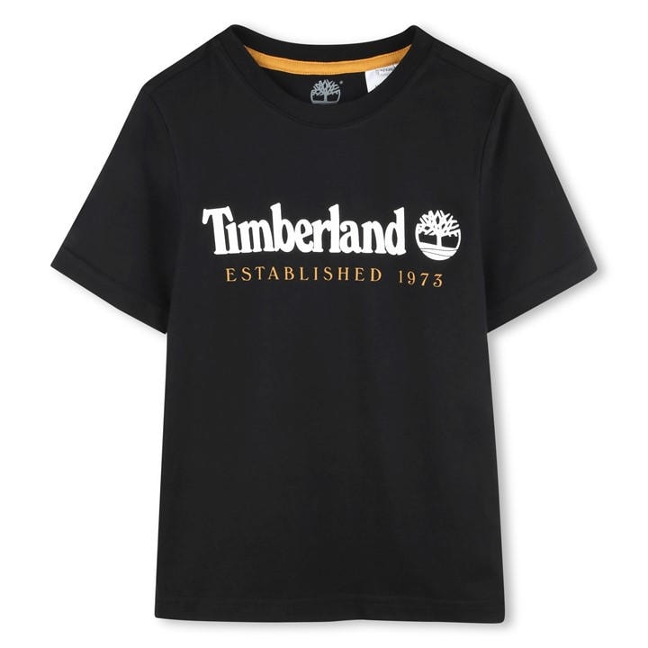 Timberland  Kids Black Logo T-Shirt , Sports Direct