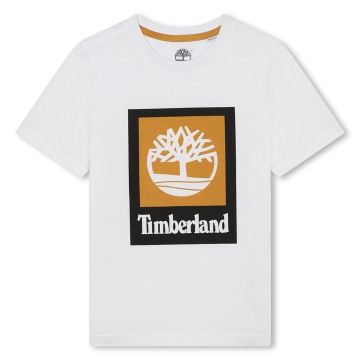 Timberland  Kids White Logo T-Shirt , Sports Direct