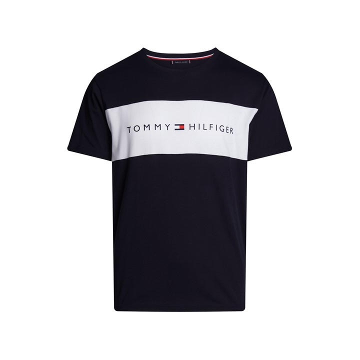 Tommy Hilfiger Men's Blue Cotton Panel T-Shirt in Size L, Sports Direct