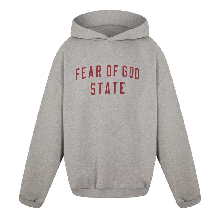 Fear Of God Essentials  Kids Grey Fleece Hoodie  in Size 8 - 9 Years, Sports Direct