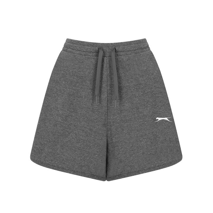 Slazenger Women's Grey Fleece Interlock Shorts in Size 8, Sports Direct