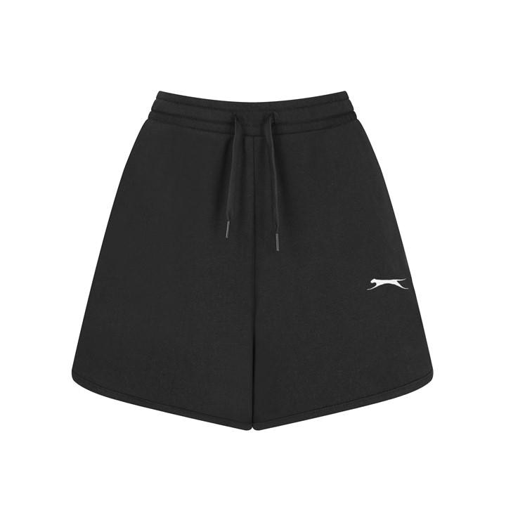 Slazenger Women's Black Fleece Interlock Shorts in Size 8, Sports Direct