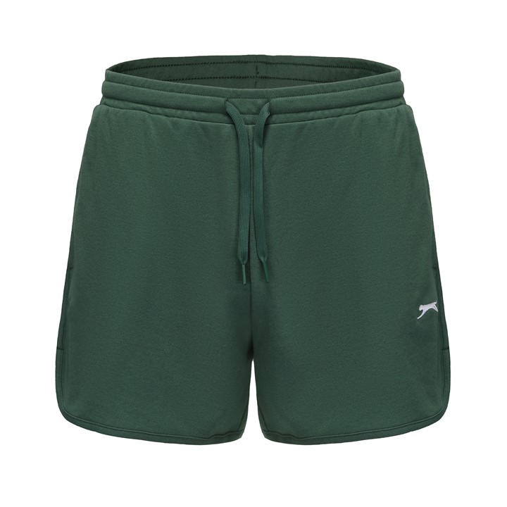 Slazenger Women's Green Fleece Interlock Shorts in Size 8, Sports Direct