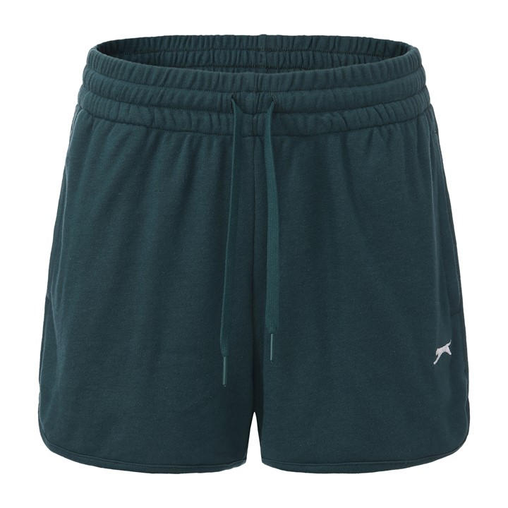 Slazenger Women's Green Fleece Interlock Shorts in Size 8, Sports Direct