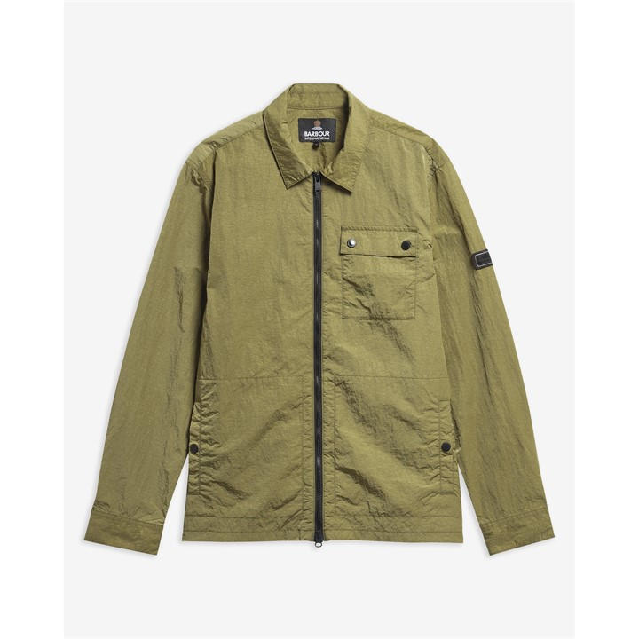 International  Men's  Inline Cotton Long Sleeve Overshirt, Football by Barbour  in Size L, Sports Direct