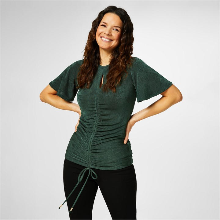 Biba Women's Green Keyhole Jersey Top in Size 8, Sports Direct