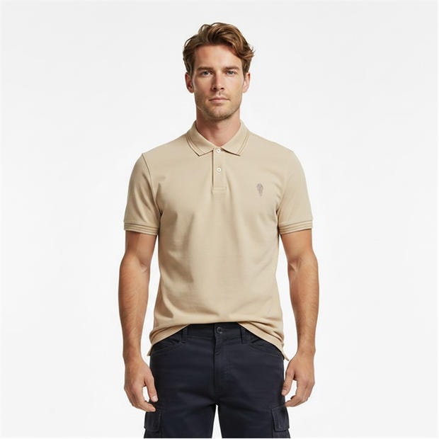 Beige - Firetrap - Lazer Polo Shirt Mens