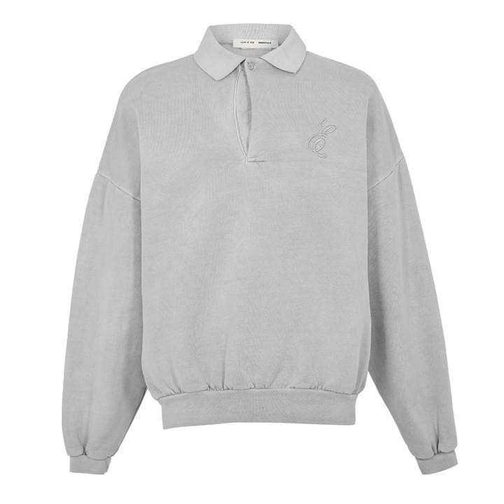 Fear Of God Essentials Men's Grey Long Sleeve Polo Shirt in Size L, Sports Direct