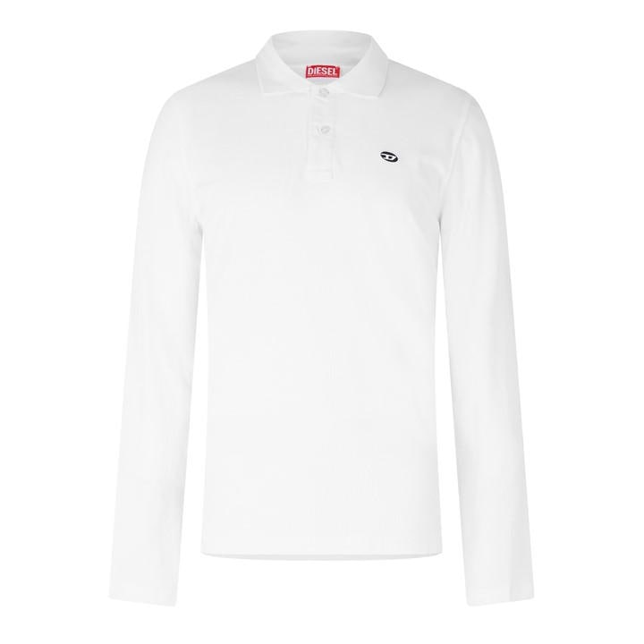 Diesel Men's White T-Smith-Doval Long Sleeve Polo Shirt in Size 2XL, Sports Direct