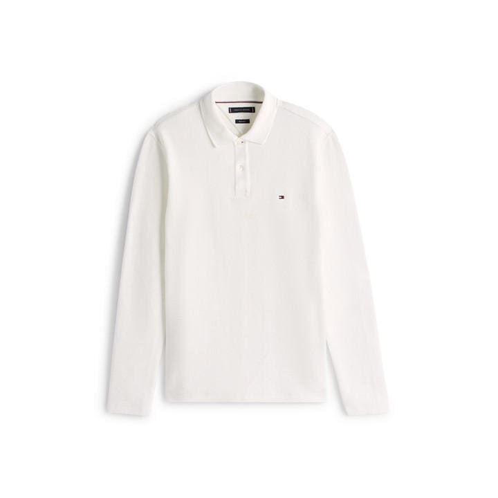 Tommy Hilfiger Men' White Herring Long Sleeve Polo Shirt in Size S, Sports Direct