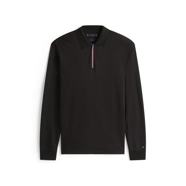 Tommy Hilfiger Men's Black Long Sleeve Polo Shirt in Size XL, Sports Direct