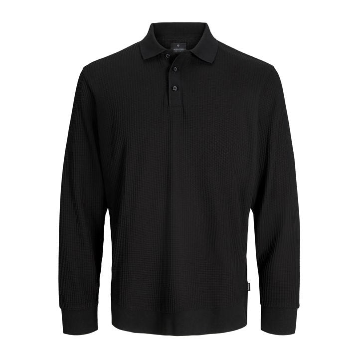 Jack And Jones Men's Black Owen Ls Polo 2XL