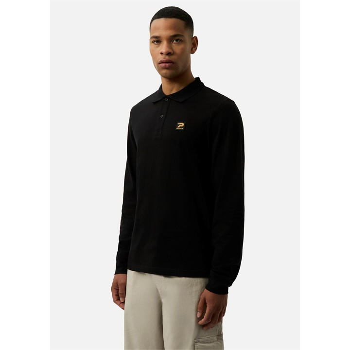 Patrick Men's Black Luca Long-Sleeve Polo Shirt in Size L, Sports Direct