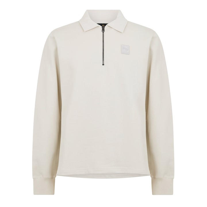 Belstaff Men's Grey Curator Long Sleeve Polo Shirt in Size M, Sports Direct