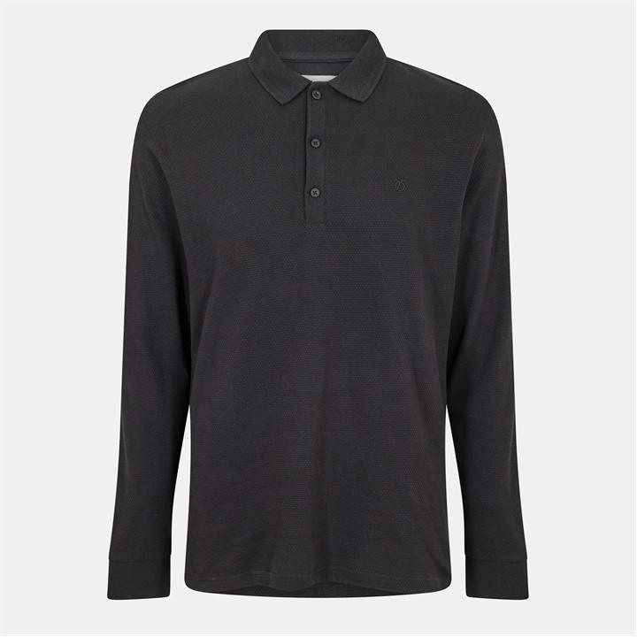 Peter Werth Men's Black Barone Long Sleeve Polo Shirt in Size M, Sports Direct
