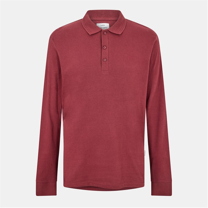 Peter Werth Men's Red Barone Long Sleeve Polo Shirt in Size M, Sports Direct