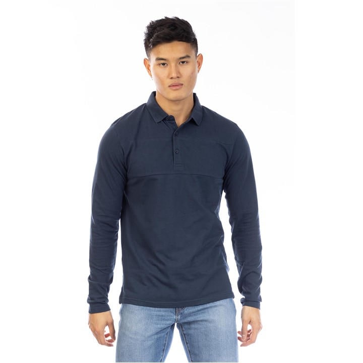 Peter Werth Men's Blue Noaks Long Sleeve Polo Shirt in Size M, Sports Direct