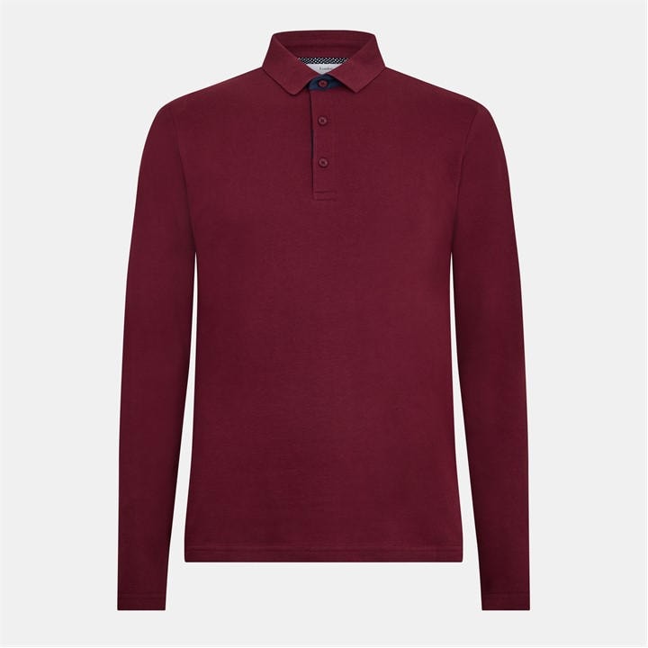 Peter Werth Men's Red Glasby Long Sleeve Polo Shirt in Size M, Sports Direct