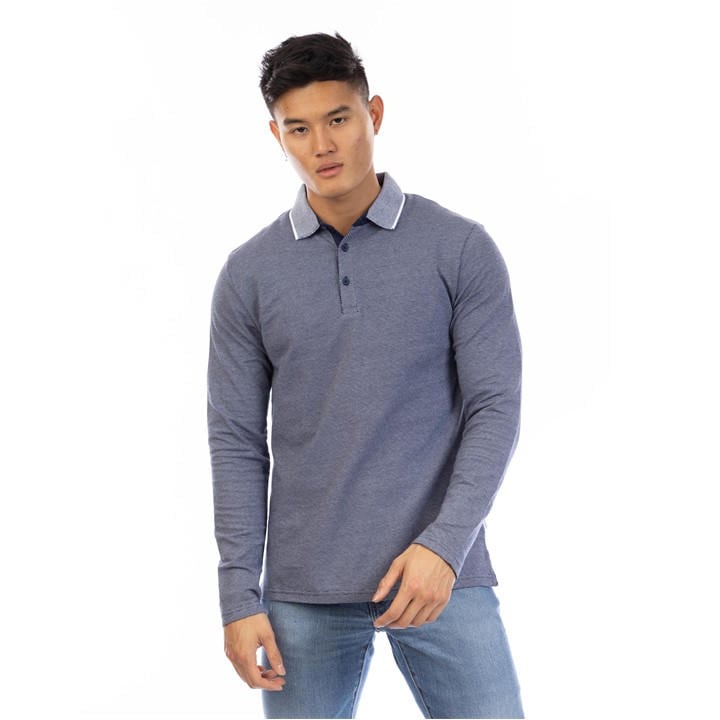 Peter Werth Men's  Needham Long Sleeve Polo Shirt in Size M, Sports Direct