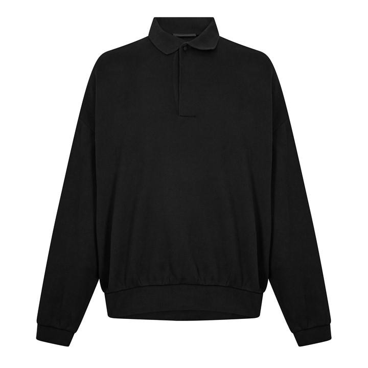 Fear Of God Essentials Men's Black Long Sleeve Polo Shirt in Size 2XL, Sports Direct