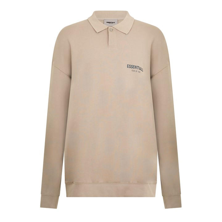 Fear Of God Essentials  Beige  Long Sleeve Polo Shirt in Size 2XL, Sports Direct