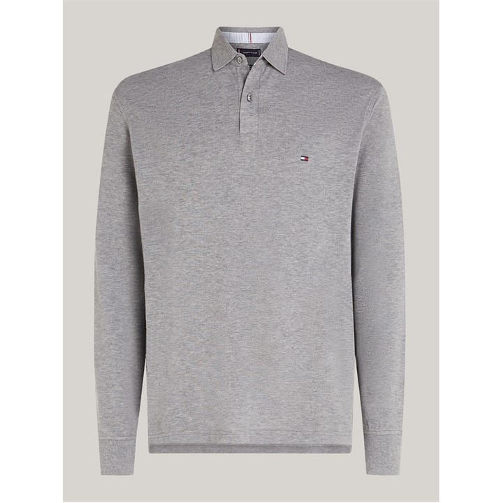 Tommy Hilfiger Men's Grey 1985 Long Sleeve Polo Shirt in Size 2XL, Sports Direct