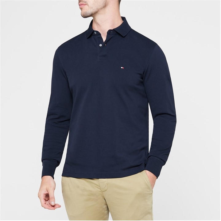 Tommy Hilfiger Men's Blue 1985 Long Sleeve Polo Shirt in Size 2XL, Sports Direct