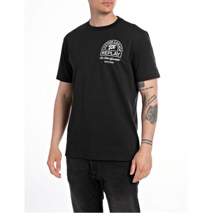 Replay Men's Black Regular Fit T-Shirt Small