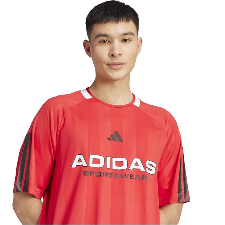 Adidas Men's Red House Of Tiro Nations T-Shirt  in Size L, Sports Direct