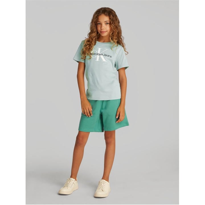 Calvin Klein Jeans Unisex Kids Green Monogram T Shirt Junior