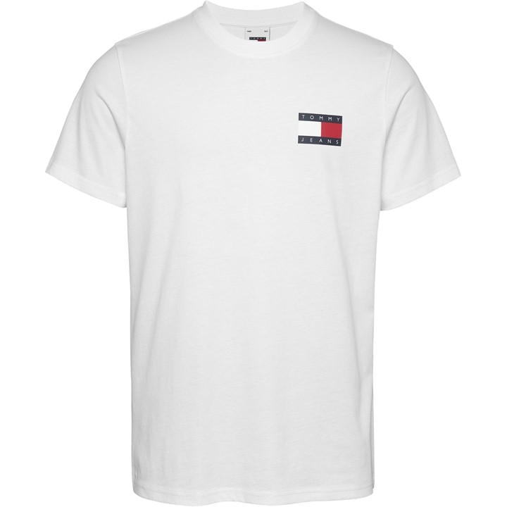 Tommy Jeans Men's White Slim Essential Flag Regular Fit T-Shirt in Size XL, Sports Direct