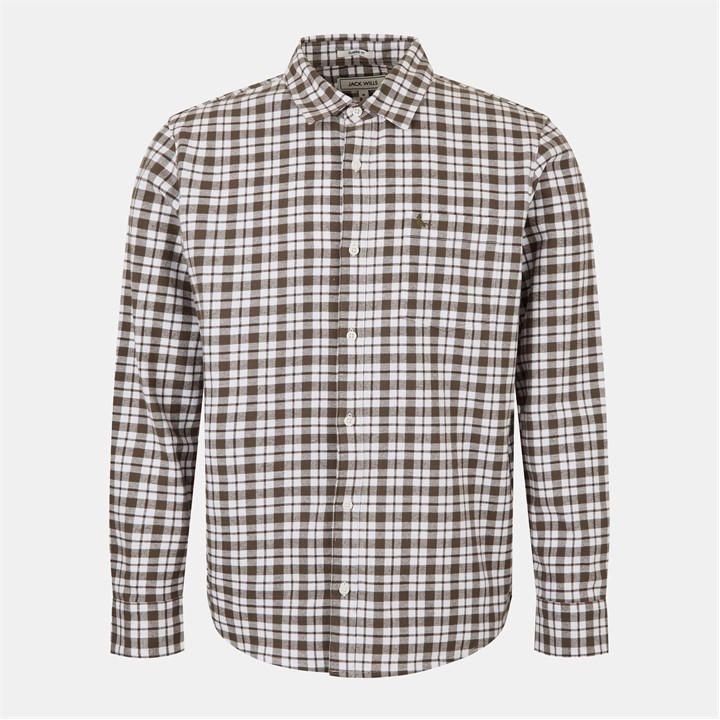Jack Wills Men's Green Long-Sleeve Plain Shirt in Size 2XL, Sports Direct