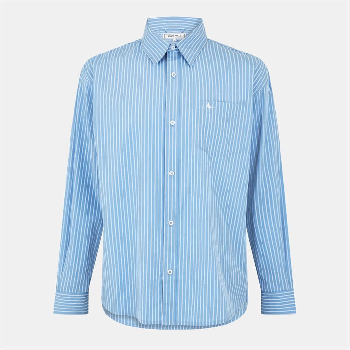 Jack Wills Men's Blue Jw Long-Sleeve Plain Shirt in Size M, Sports Direct