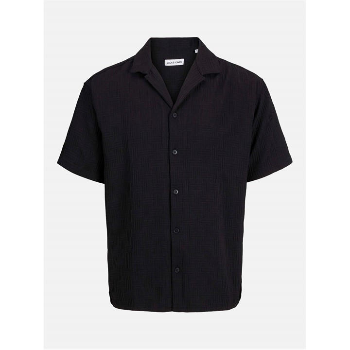 Jack And Jones Men's Black Resort Short Sleeve Plain Shirt in Size M, Sports Direct