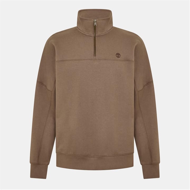 Timberland Men' Brown Quarter Zip Fleece in Size S, Sports Direct