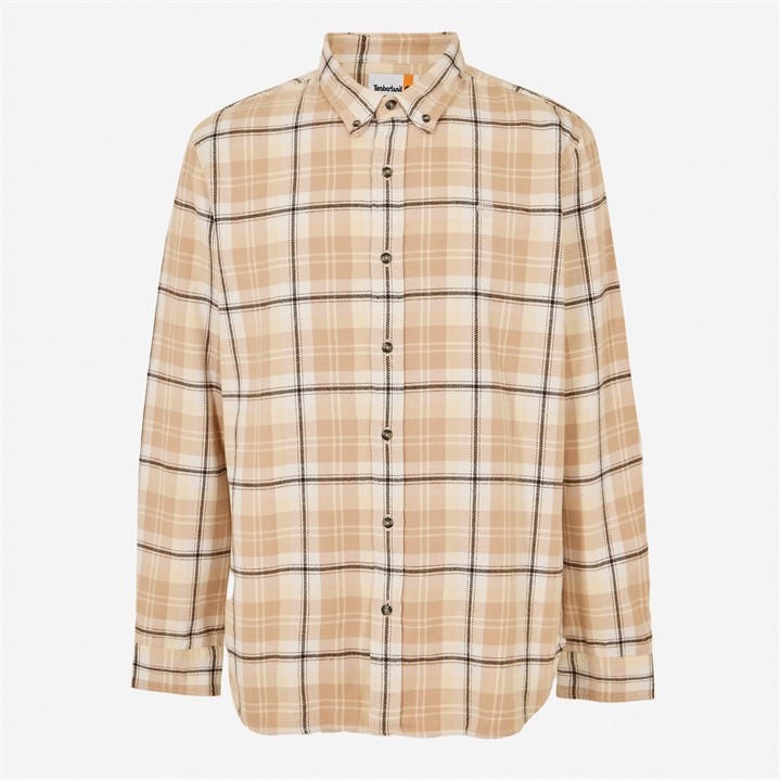 Timberland Men' White Long-Sleeve Check Patterned Shirt in Size S, Sports Direct